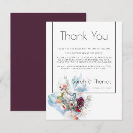 ROT WHITE & ORANGE FLORAL ELEGANT DANKE EINLADUNG