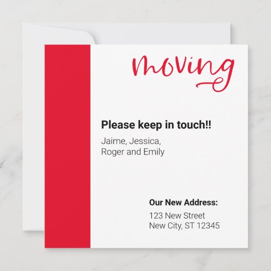 Rot Wir bewegen Dackel Hund in Box Card Dankeskarte (Rückseite)