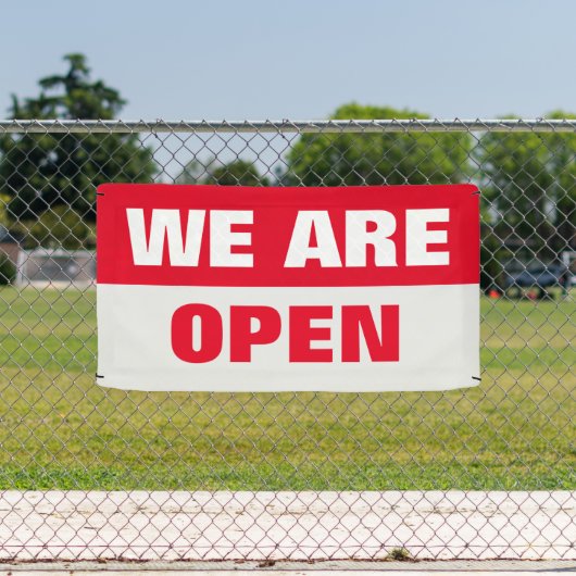 Rot, wir öffnen Vorlage Geschäftsbanner Zeichen Banner (Insitu)
