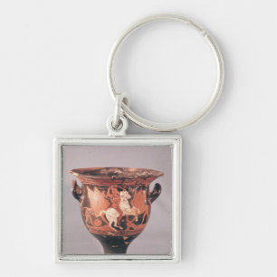 Rot-Zahl krater, das Amazonas und Greife darstellt Schlüsselanhänger