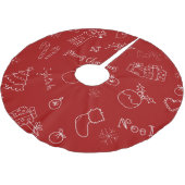 Rot Zeichnend Weihnachtsbaumrock Polyester Weihnachtsbaumdecke (Schrägansicht)