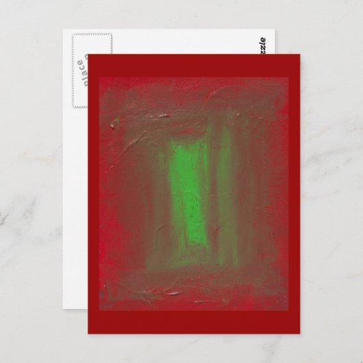 Rot, zum von Ehrerbietung Josefs Albers zu grünen Postkarte (Vorne/Hinten)