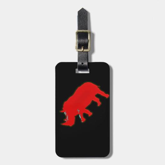 Rotafrikanischer Rhinocerus Gepäckanhänger (Vorderseite vertikal)