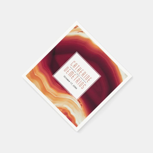 Rotagate Slice geode Moderne Herbsthochzeit Serviette (Ecke)