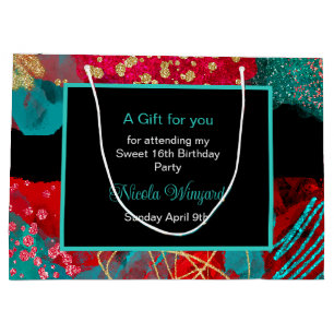 Rotalkohol Tinte Sweet 16 Große Geschenktüte