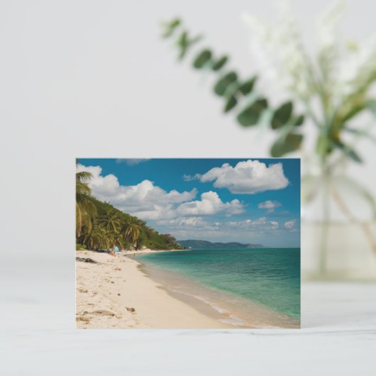 Rotan Beach Honduras Retro Travel Postkarte (Stehend Vorderseite)