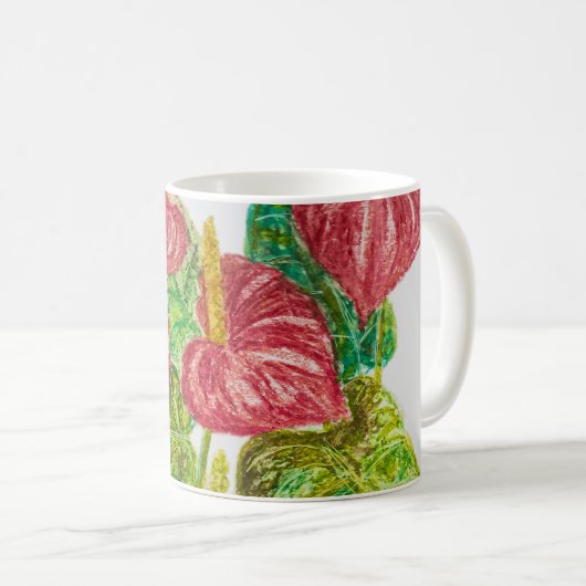 Rotanthurium-Blume Kaffeetasse (VorderseiteRechts)