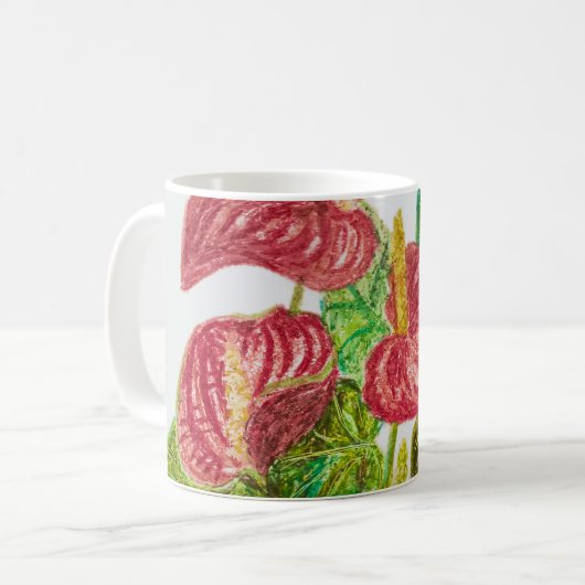 Rotanthurium-Blume Kaffeetasse (Vorderseite Links)