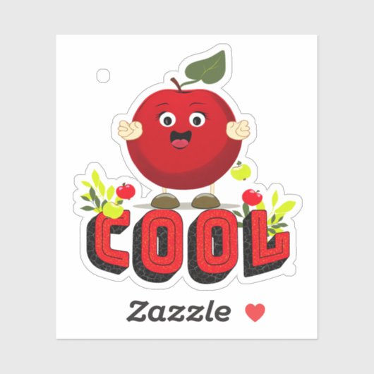 Rotapfel Aufkleber (Blatt)