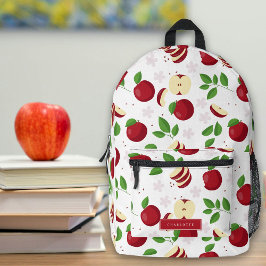 Rotäpfel, Blüten Kinder Individuelle Name Schule Bedruckter Rucksack