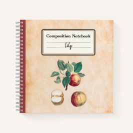 Rotäpfel mit Personalisierten Blätter Notizblock