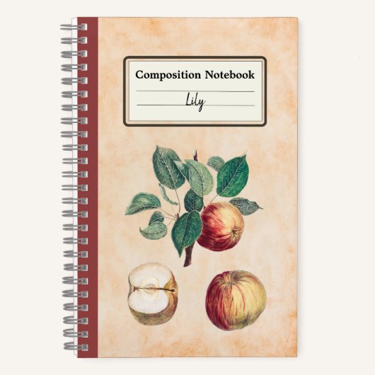 Rotäpfel mit Personalisierten Blätter Notizblock (Vorderseite)