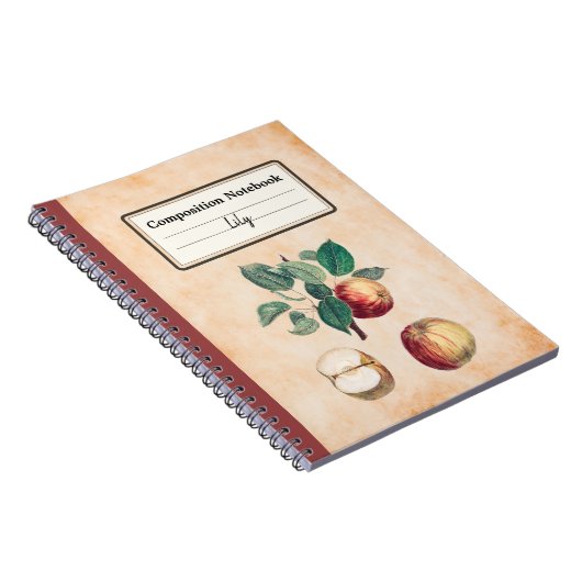 Rotäpfel mit Personalisierten Blätter Notizblock (Rechte Seite)