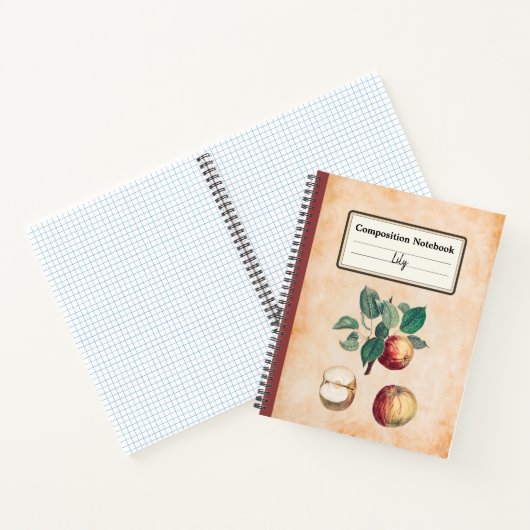 Rotäpfel mit Personalisierten Blätter Notizblock (Innenseite)