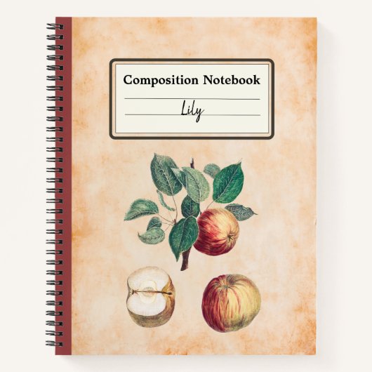 Rotäpfel mit Personalisierten Blätter Notizblock (Vorderseite)