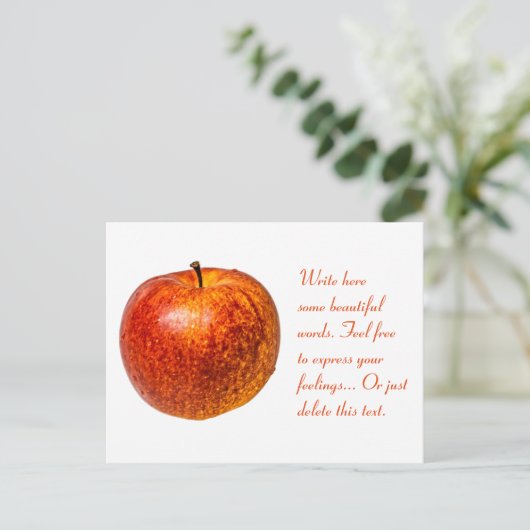 Rotapfel Postkarte (Stehend Vorderseite)