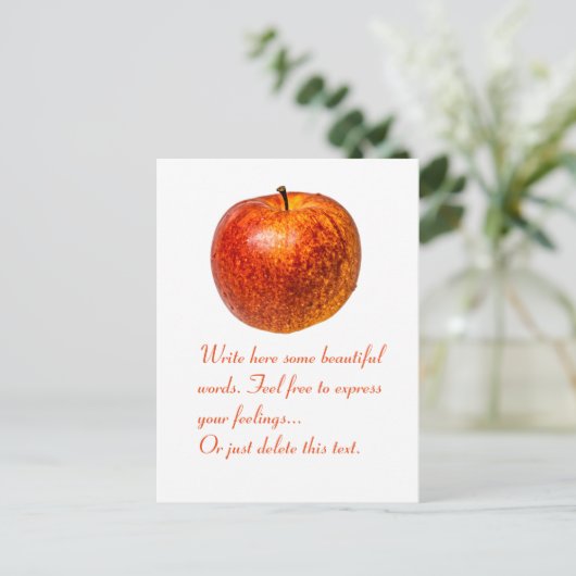 Rotapfel Postkarte (Stehend Vorderseite)