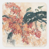 Rotapfel Quadratischer Aufkleber (Vorderseite)