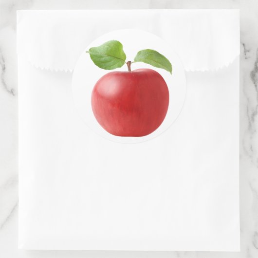 Rotapfel Runder Aufkleber (Tasche)