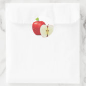 Rotapfel und die Hälfte Apfel Runder Aufkleber (Tasche)