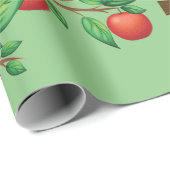 Rotapfelbaumzweig Frische Früchte und grüne Blätte Geschenkpapier (Rolleneckpunkt)