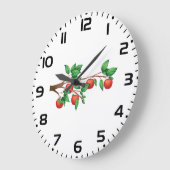 Rotapfelbaumzweig Frische Früchte und grüne Blätte Große Wanduhr (Winkel)