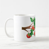 Rotapfelbaumzweig Frische Früchte und grüne Blätte Kaffeetasse (Links)