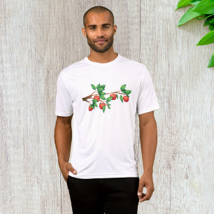 Rotapfelbaumzweig Frische Früchte und grüne Blätte T-Shirt