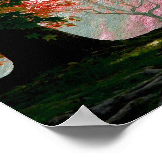 Rotapfelblätterblättern Poster (Ecke)