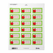 Rotapfelgrün strukturierte Buchzeichen Adressaufkleber (Vorne)