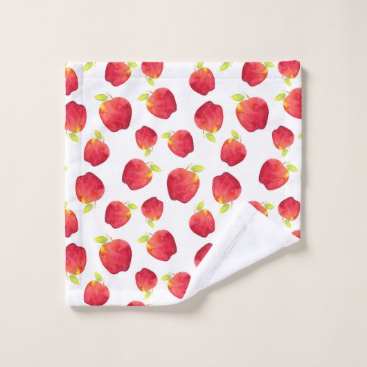 Rotapfelmuster Badhandtuch Set (Waschlappen)