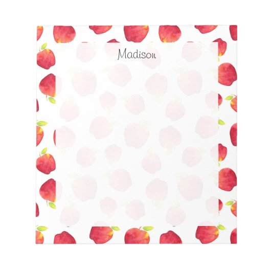 Rotapfelmuster Notizblock (Vorderseite)