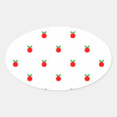 Rotapfelmuster Ovaler Aufkleber (Vorderseite)
