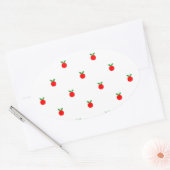 Rotapfelmuster Ovaler Aufkleber (Umschlag)