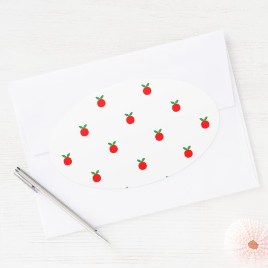 Rotapfelmuster Ovaler Aufkleber (Umschlag)