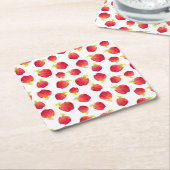 Rotapfelmuster Rechteckiger Pappuntersetzer (angewinkelt)