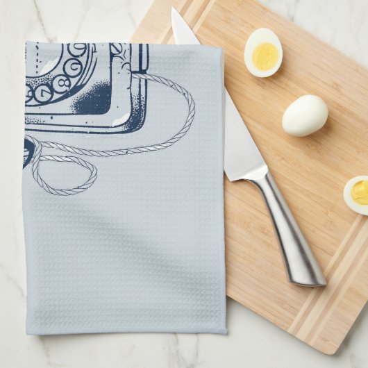 Rotarier Blau Geschirrtuch (Viertel Falte)