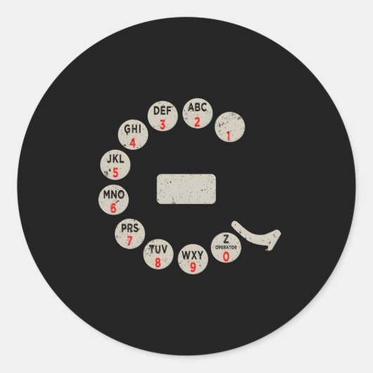 Rotary Dial Old Phones Numbers Runder Aufkleber (Vorderseite)