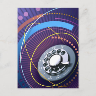 Rotary Phone Abstract Design Postkarte