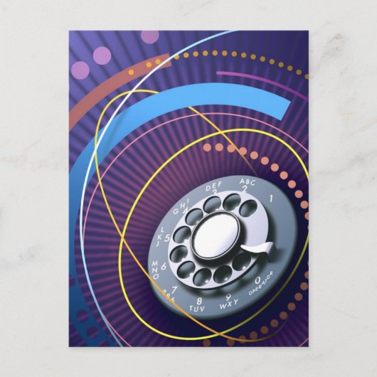 Rotary Phone Abstract Design Postkarte (Vorderseite)