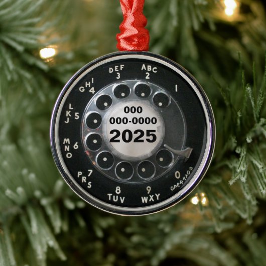 Rotary Phone Dial Ornament Aus Metall (Baum)