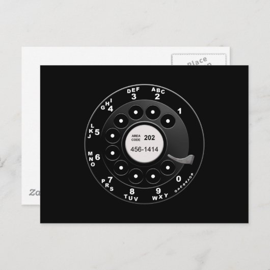 Rotary Phone Dial Postkarte (Vorne/Hinten)
