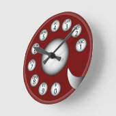 Rotary Phone Dial (Rot) Runde Wanduhr (Winkel)