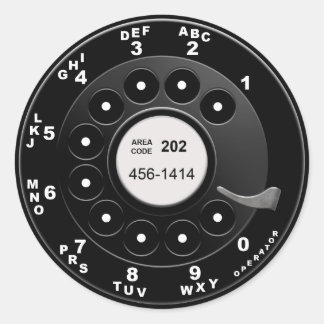 Rotary Phone Dial Runder Aufkleber
