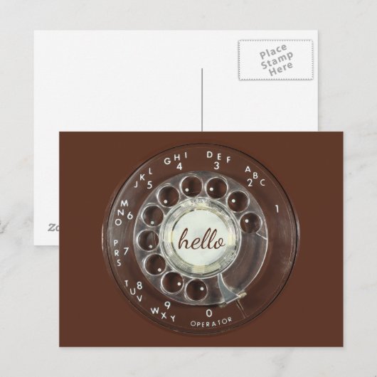 Rotary Phone Look Postkarte (Vorne/Hinten)