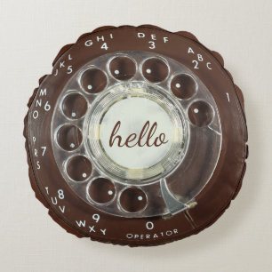 Rotary Phone Look Rundes Kissen
