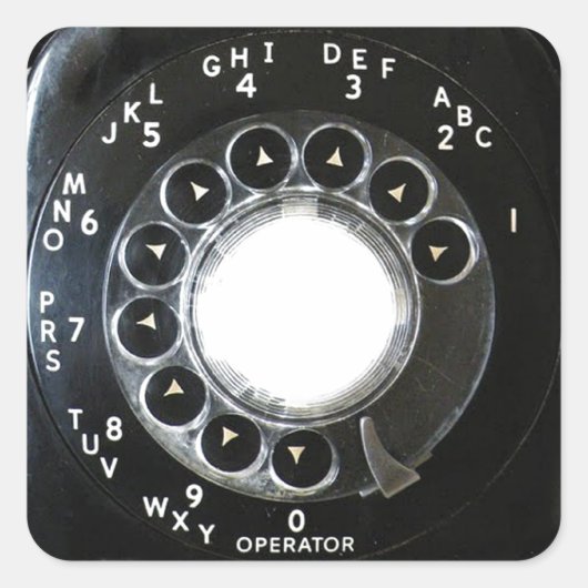 Rotary Phone Quadratischer Aufkleber (Vorderseite)