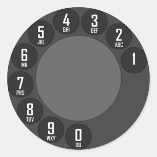 Rotary Phone Runder Aufkleber