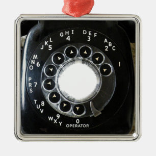 Rotary Phone Silbernes Ornament