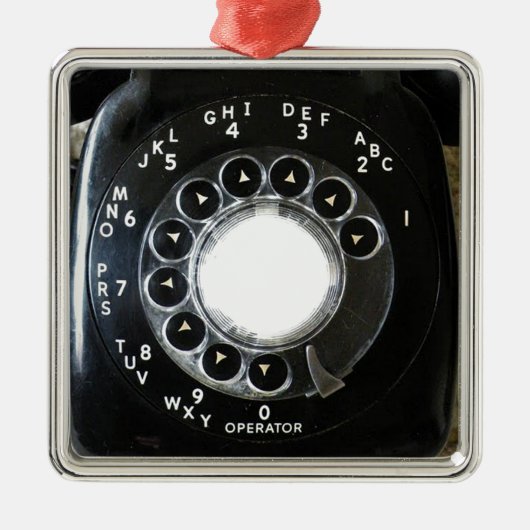 Rotary Phone Silbernes Ornament (Vorne)